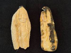 lot 35 image: Indian Carved Bone Sculptures