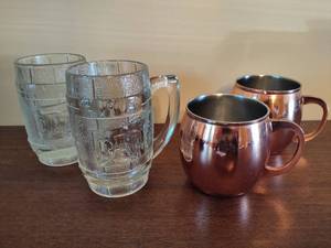 lot 124 image: Dads Rootbeer & Moscow Mule Glasses