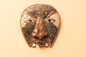 lot 76 image: Mosaic and Mixed Metal Hanging Mask