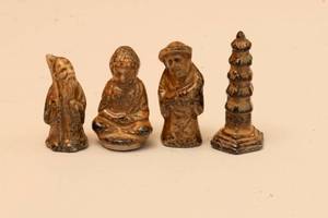 lot 111 image: Four Carved Mini Figurines