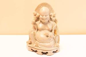 Vintage Carved Soapstone "Laughing Budda" Figure