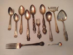 lot 151 image: Lot of Sterling Silver Forks & Spoons