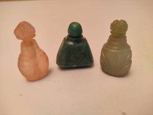 lot 27 image: Stone Carved Asian Mini Perfume Bottles