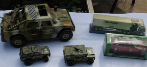 lot 29 image: Mixed Die-Cast & Plastic Vehicle Collection  Military & Civilian Themes 2 new in box