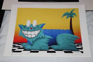 lot 101 image: Tropical Cat Signed Art Print by T. Booth  Limited Edition #29250, Framed