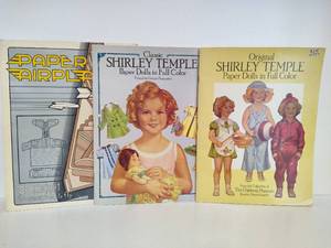 lot 28 image: Vintage Shirley Temple Paper Doll and Paper Airplane Books