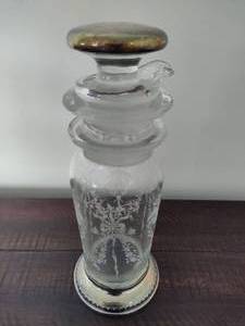 lot 10 image: Heisey Orchid Pattern Sterling Silver Cocktail Shaker