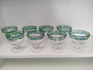 lot 70 image: Hand Blown Short Margarita Glasses