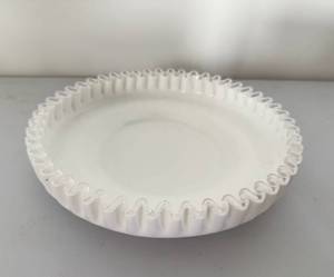 lot 2 image: Vintage Fenton Silver Crest Ruffled BowlServing Dish