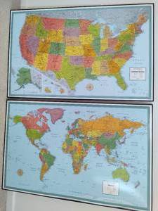 lot 80 image: Two Large Framed Maps