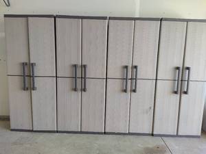 lot 101 image: Four WorkZone Garage OrganizerCabinets
