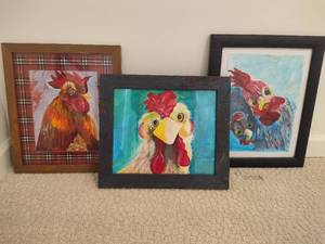 lot 211 image: Chicken Framed Art