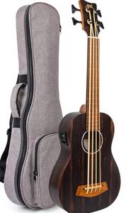 lot 106 image: AKLOT Electric Bass Ukulele 30 Ebony African Blackwood Professional $159.99 Retail - Brand New