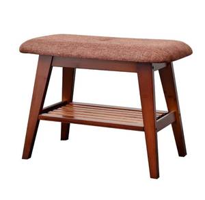 lot 108 image: Bamboo Entryway Bench with Seat 2 Tier Storage Medium Brown $79.99 Retail - Brand New