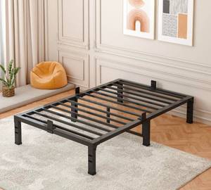 lot 116 image: Twin Bed Frame Metal Black 14 $99.86 Retail - Brand New