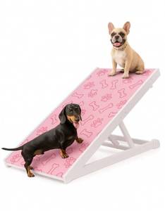 lot 144 image: Wooden Dog Ramp Pink Mintedpaws $89.99 - Brand New