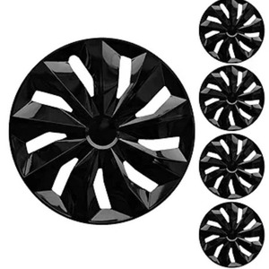 lot 156 image: Black Wheel Rim Cover Hubcaps Replacement R16 Hub Caps Snap On Universal 16 $49.99 Retail - Brand New