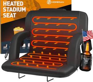 lot 164 image: Heated Stadium Seat for Bleachers with Back Support $85.99 Retail - Brand New