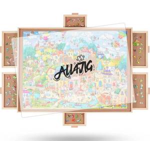 lot 186 image: Large Puzzle Board with Drawers 40 x 28 $89.99 Retail - Brand New