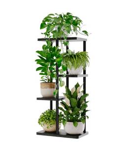 lot 190 image: Corner Plant Stand 4 Tier Metal for Multiple Plants Black - Brand New
