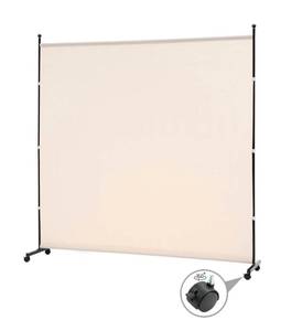 lot 213 image: 6ft Single Panel Room Divider with Wheels Rolling Fabric $41.99 Retail - Brand New