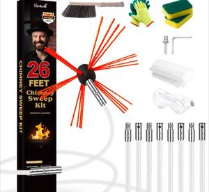 lot 217 image: Chimney Sweep Kit 26ft $47.99 Retail - Brand New
