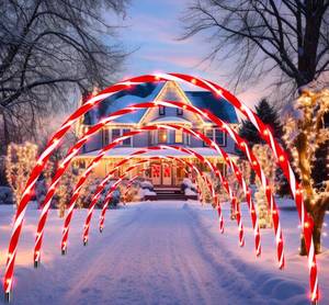 10ft Christmas Candy Cane Lighted Arch LED Outdoor Arches 3pk $94.99 Retail - Brand New