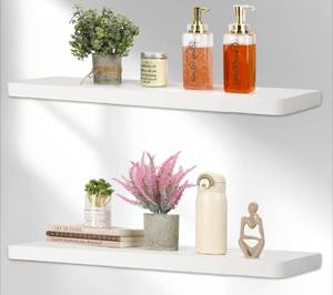 lot 249 image: Bella White Floating Shelves 24 Set of 2 $44.99 Retail - Brand New
