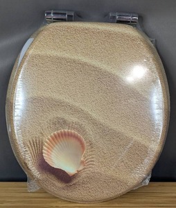 lot 253 image: Wooden Beach Themed Toilet Seat $59.99 Retail - Brand New