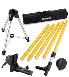 lot 270 image: Firecore 12ft Professional Laser Level Pole with Tripod with 58 - 11 Threaded Adapter $69.99 Retail - Brand New