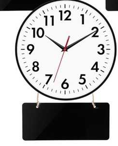 lot 276 image: Silent Wall Clock with Chalk Board - Brand New