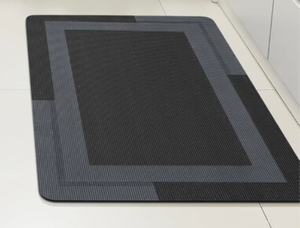 lot 118 image: Black and Gray Bath Mat Quick Absorbent 24 x 17 - Brand New