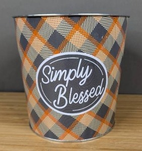 lot 283 image: Simply Blessed Bucket Fall Decor 6 H - Brand New