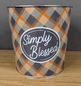 lot 284 image: Simply Blessed Bucket Fall Decor 6 H - Brand New