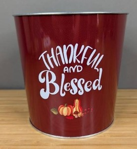 lot 288 image: Thankful and Blessed 6 H Bucket Fall Decor - Brand New