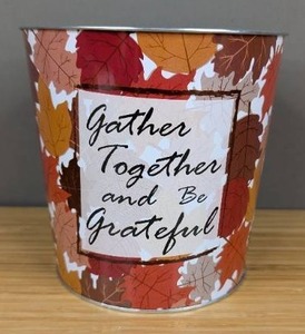 lot 290 image: Gather Together and Be Grateful 5 H Bucket Fall Decor - Brand New