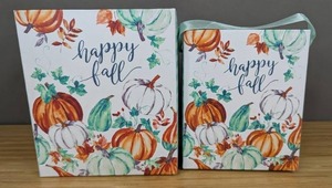 lot 292 image: Happy Fall Basket Fall Decor 8 H 6.5 L 4 W - Brand New