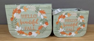 lot 293 image: Hello Beautiful Fall Baskets Fall Decor 5 H 6.5 L - Brand New