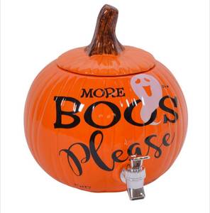 More Boos Please 1 Gallon Pumpkin Drink Dispenser $45.99 Retail - Brand New