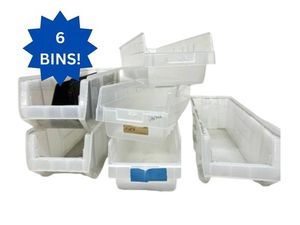 lot 7 image: Lot of 6 Akro-Mils 30084 24 Storage Bins & Quantum Hulk  Stackable Plastic Storage Bins Made in the USA  Versatile Organization Includes Some Subdividers - Great Condition