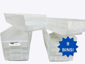 lot 8 image: Lot of 9 Akro-Mils 30164 24 Storage Bins  Stackable Plastic Storage Bins Made in the USA  Versatile Organization and Durable Storage Solutions Work Well 
