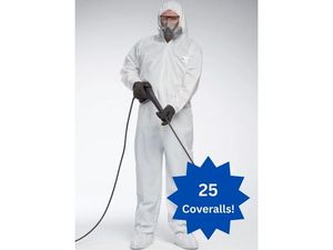 lot 11 image: MSRP $400 NEW Case (25 ea) West Chester Protective Gear PosiWear UB Ultimate Barrier Coveralls XL Full-Body Hood & Boot, for&nbspasbestos removal, paint spraying, chemical splash, acid handling, tank cleaning&nbspUltra PPE