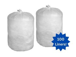 lot 24 image: 1 Case (100 each) NEW Novaplus VP5540XC 44 x 55 56-Gallon Extra Extra Heavy Duty 1.5 Mil Trash Can Liners - Clear - Corner Of Box Damaged