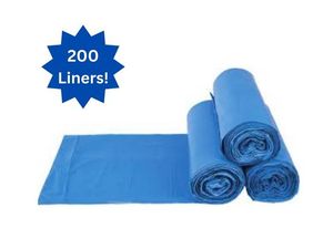 lot 21 image: 1 Case (200 each) NEW Novaplus VG4302XL 30 x 43 1.2 Mil Rack Bag Trash Can Liner - Blue - Open Box