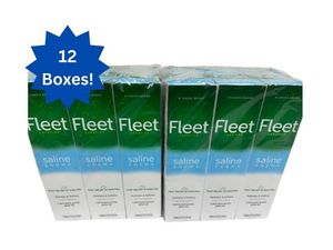 lot 33 image: NEW 12 Boxes (4.5 Fl Oz Bottles) Fleet Saline Enema  Fast-Acting Relief for Adult Constipation  Hydrates & Softens Stools, Includes Soft Pre-Lubricated Comfortip & Flexible Nozzle for Easy Use  Convenient Bulk Pack