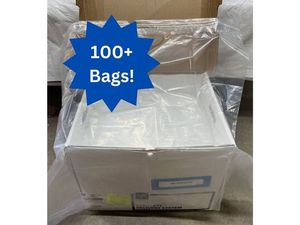 lot 51 image: Huge Lot 100 NEW Drawstring Extra Large Storage Bags - Clear