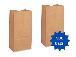 lot 62 image: 2 Cases (500 each per case) NEW Uline S-7082 Kraft Grocery Bags