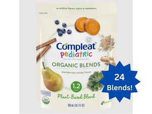 lot 91 image: MSRP $250  1 Case (24 each) NEW Compleat 300mL Pediatric Organic Blends - Plant-Based Blenderized Tube Feeding
