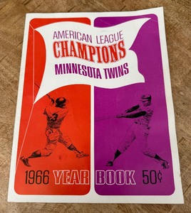 lot 26 image: 1966 Minnesota Twins American League Champions Vintage Baseball Yearbook