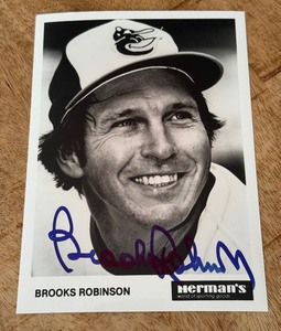 lot 22 image: Brooks Robinson Signed Team Issued Photo - Baltimore Orioles Baseball